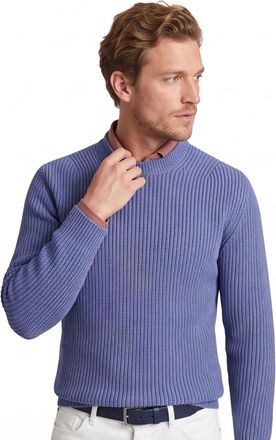Thomas Maine trui blauw gebreid merinowol