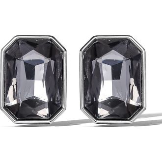 Jessica Simpson Gemstone Crystal Stud Earrings in Smoke Grey at Nordstrom