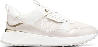Michael Michael Kors Theo metallic-effect low-top sneakers - women - Rubber/Cotton/Canvas/Leather - 6.5 - Gold