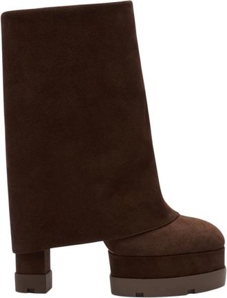 Casadei Nancy Enkellaars - Dames - Laarzen met Hak - Bruin - 40 EU - Leer - Schoenen