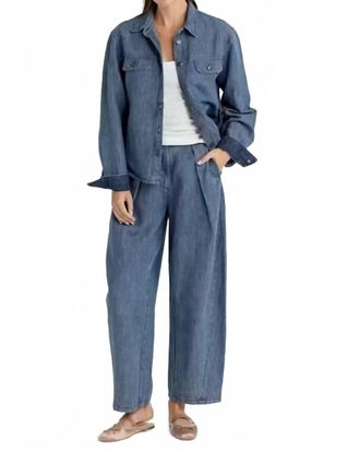 Sundays Jackson Wide Leg Pant In Pinstripe Denim