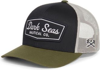 Dark Seas Winston Trucker Hat in Navy/olive at Nordstrom