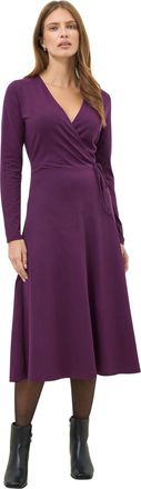 M&Co Womens Berry Long Sleeve Wrap Dress - Womens Purple