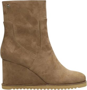 Mexx Safia Raft Enkellaarsjes - Dames - Sleehakken - Bruin - 41 EU - Leer - Schoenen