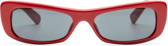 Jacquemus Rectangle Red Frame Sunglasses - Red