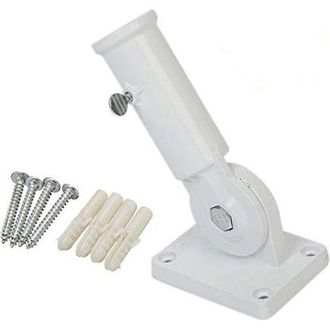 OEM Portabandiera, Montaggio A Parete Regolabile Con Viti In Metallo, Bianco