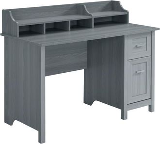 Techni Mobili Classic Office Desk with Storage, Grey