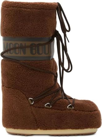 Moon Boot Icon Fleece Snow Boots - Dames - Winterlaarzen - Bruin - 35 EU - Polyester - Schoenen