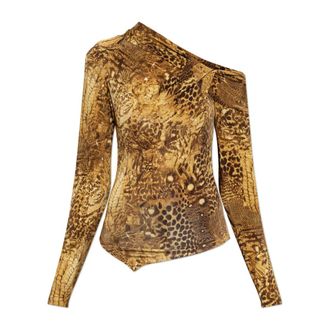 AllSaints Dames, Tops, Bruin, Maat: M Viscose
