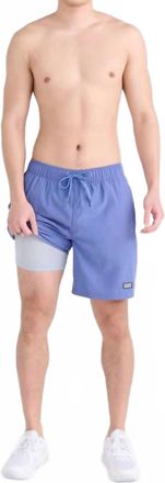 Saxx Oh Buoy 2-In-1 Volley Swim Short In Marlin Blue