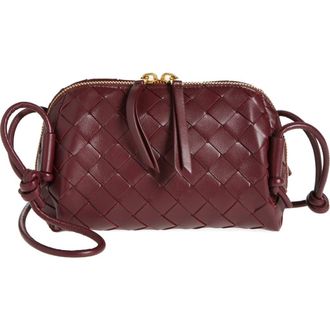 Bottega Veneta Mini Concert Intrecciato Leather Crossbody Bag in 2247 Barolo-Gold at Nordstrom