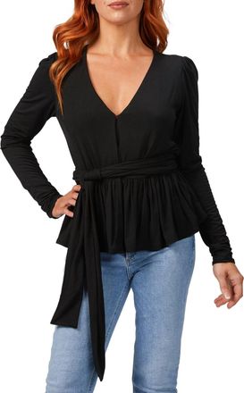Rebecca Taylor V-Neck Modal Top In Black