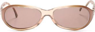 Chanel 2000s CC Mark zonnebril met geometrisch montuur - Beige