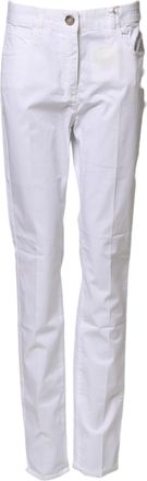 PESERICO White Cotton Skinny Mid Waist Chino Trouser Womens Pants (Pre-Owned)