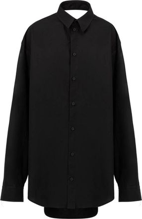 Balenciaga Zwarte Suspendeerde Overhemdjurk - Dames - Overhemden - Zwart - XS - Katoen - Overhemden