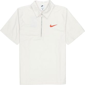 Nike Half Zipper Solid Color Short Sleeve Polo Shirt White DM5284-030