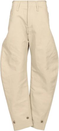 Christophe Lemaire Wijde Broeken - Dames - Wijde Broeken - Beige - M - Katoen - Broeken