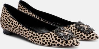 Manolo Blahnik Hangisi calf hair ballet flats