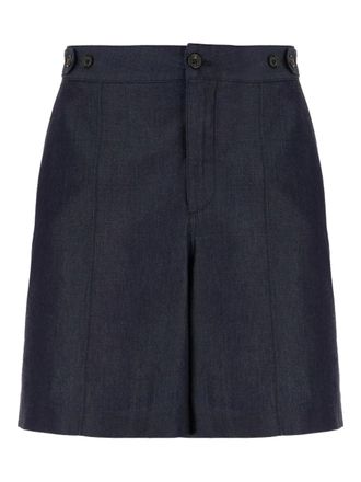 Alexander McQueen high-waisted denim shorts - Blue