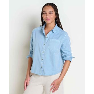 Toad & Co Womens Arroyo Twill Boxy Long Sleeve Shirt in Skyway at Nordstrom, Size X-Small