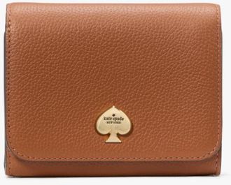 Kate Spade New York Womens Kayla Pebbled Leather Small L-Zip Wallet - Brown - One Size