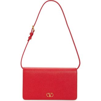 Valentino Garavani Mini VLOGO Leather Shoulder Bag in Red at Nordstrom