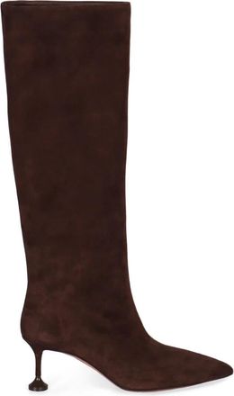 Aquazzura Lyla Boots - Dames - Laarzen met Hak - Bruin - 39 EU - Leer - Schoenen