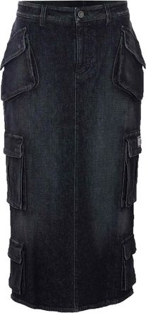 Dolce & Gabbana Black Denim Cargo Skirt