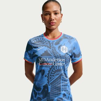 Nike Houston Dash Stadium Away WOMENS Nike Womens Dri-FIT NWSL Replica Jersey in Blue | P35862HODS26-BLU