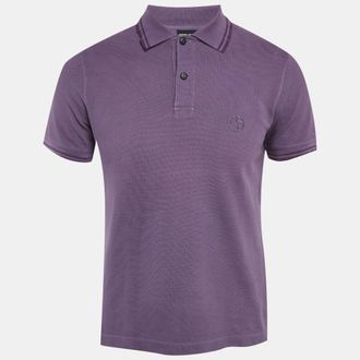 Giorgio Armani Purple Cotton Pique Polo T-Shirt