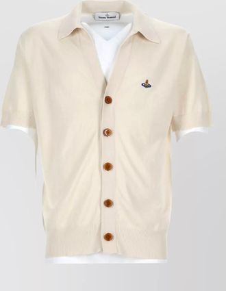 Vivienne Westwood collared knit top short sleeves ribbed hem