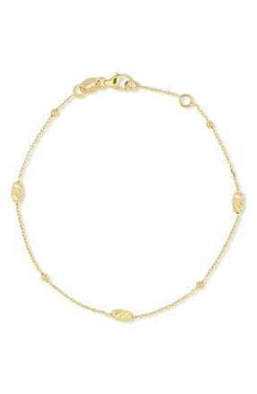 Bony Levy 14K Yellow Gold Textured Station Chain Bracelet in 14Ky at Nordstrom Rack, Size 7