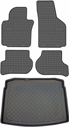 OEM Volkswagen Golf Vi Hatchback De 09.2008 A 09.2012. Juego: Alfombrillas De Goma Para Coche + Alfombrilla Para Maletero