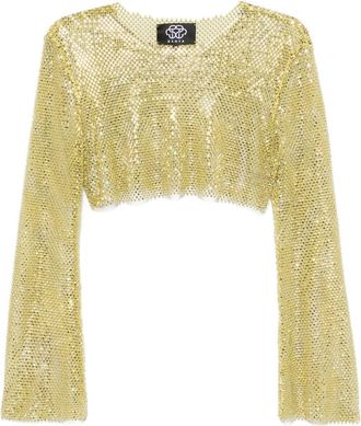 Santa Brands long-sleeves crop top - Yellow