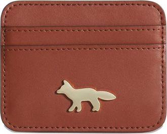 Maison Kitsuné fox-appliqué cardholder - Brown