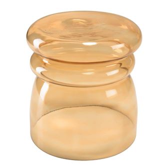 Macabane Mesa auxiliar de dise&ntilde;o en cristal ahumado color marr&oacute;n claro