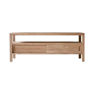 Tikamoon Mueble para TV de teca maciza de 130 cm