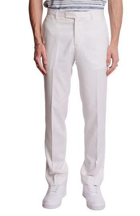 Paisley & Gray Downing Slim Flat Front Linen Blend Dress Pants in White Linen at Nordstrom Rack, Size 34 X 32