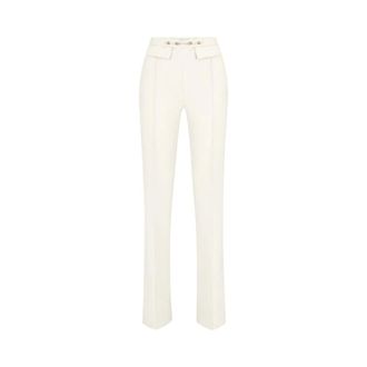Elisabetta Franchi Pantalones Palazzo - Trousers - Mujer - Blanco - 2XL