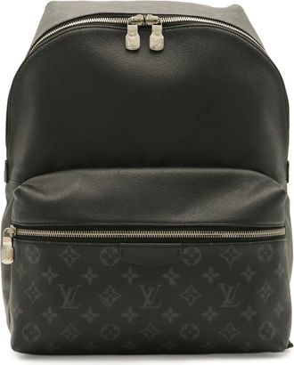 Louis Vuitton Black Gray Monogram Eclipse Canvas Taiga Leather Leather Backpack (Pre-Owned)