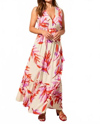 Tribal Drawcord Waist Maxi Dress In Orchid Sky