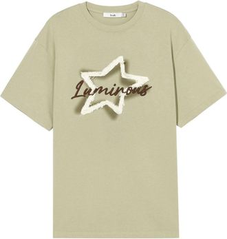 B+ab star-appliquéd cotton T-shirt - women - Cotton - S - Green