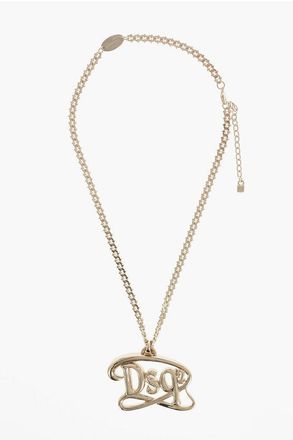 Dsquared2 Gold-Effect Chain Necklace with Logo Pendant size One Size