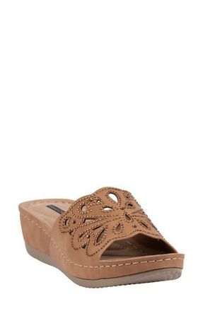 Good Choice Shoes Izzy Embellished Wedge Sandal in Tan at Nordstrom Rack, Size 8.5