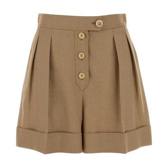 Valentino Garavani Casual Shorts, female, Brown, Size: XS Biscuit Viscose Blend Shorts