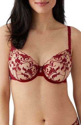 Wacoal Dramatic Interlude Underwire Bra in Deep Red at Nordstrom, Size 34D