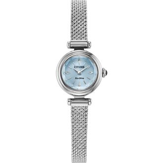 Citizen Fio Silvertone Mesh Strap Watch, 18.4mm in Silver-Tone at Nordstrom