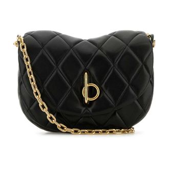 Burberry Cross Body Bags, female, Black, Size: ONE SIZE Quilted Rocking Horse Bag