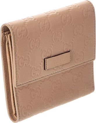 Gucci Neutral Leather Trifold Wallet (Authentic Pre-Loved)