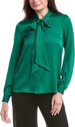 Elie Tahari Silk-Blend Button Blouse
